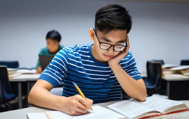 철도기사 자격증 기출 문제 분석 - **A highly focused young adult, of East Asian descent, sits at a clean, well-lit desk, surrounded by...