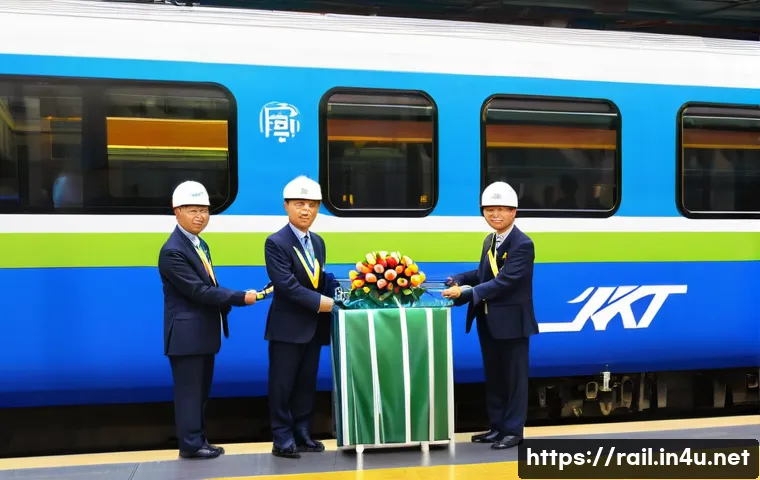 철도기사 실무자 인터뷰 - **Image Prompt: KTX 20th Anniversary Celebration with Dedicated Staff**
A vibrant, celebratory i...