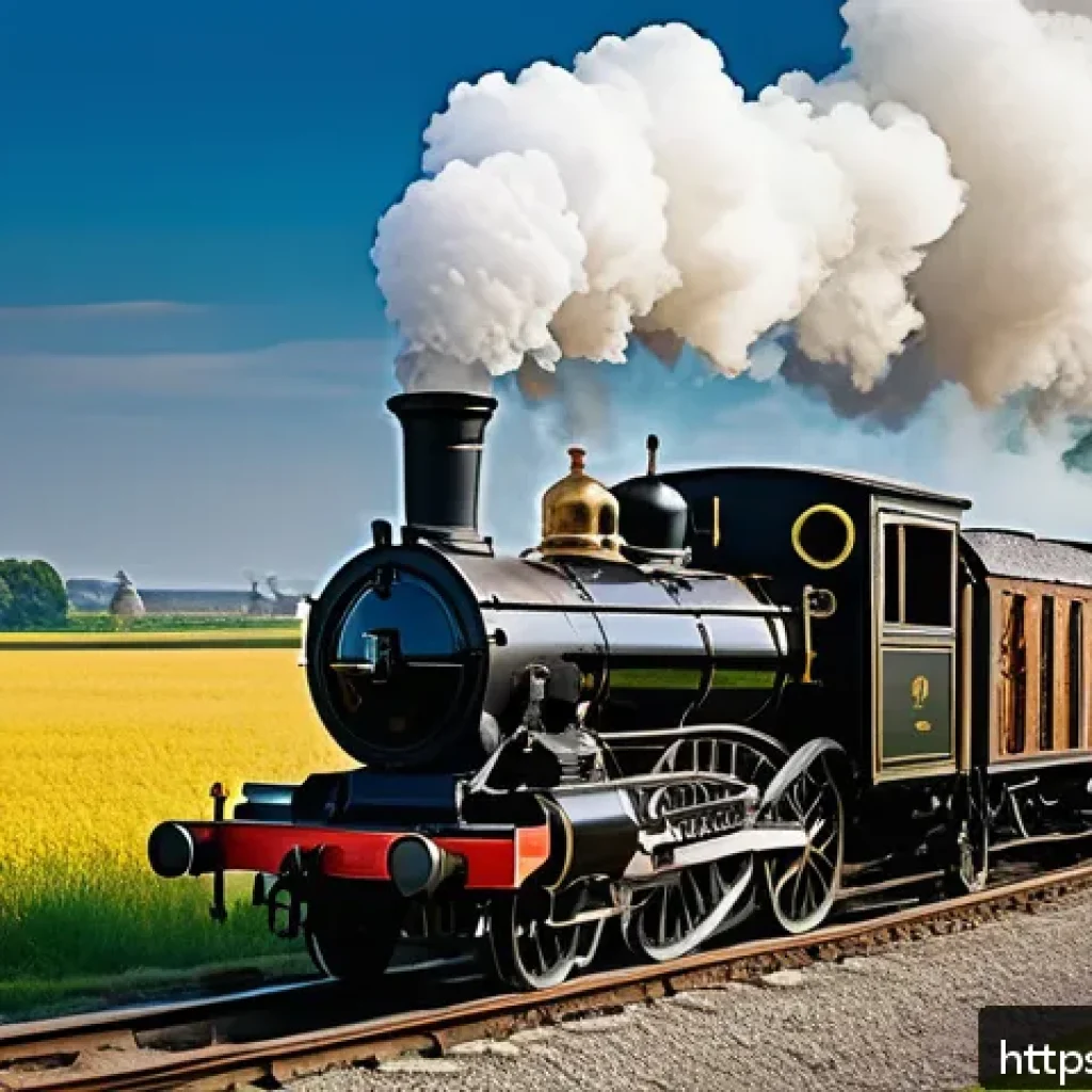 철도 역사와 발전 과정 - A detailed historical scene of the early 19th-century steam locomotive in action during the Industri...