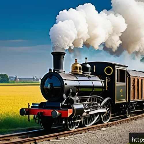 Home 31 철도 역사와 발전 과정 - A detailed historical scene of the early 19th-century steam locomotive in action during the Industri...